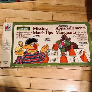 Vintage 1976 Sesame Street Missing Match-Ups Game By Milton Bradley - Complete!